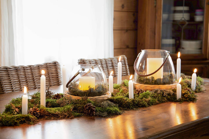 Glass Jar on Willow Base with Handle