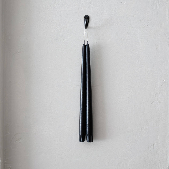 Set of 2 Taper Candles Black