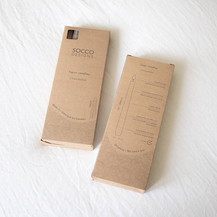 Set of 2 Taper Candles Oatmeal