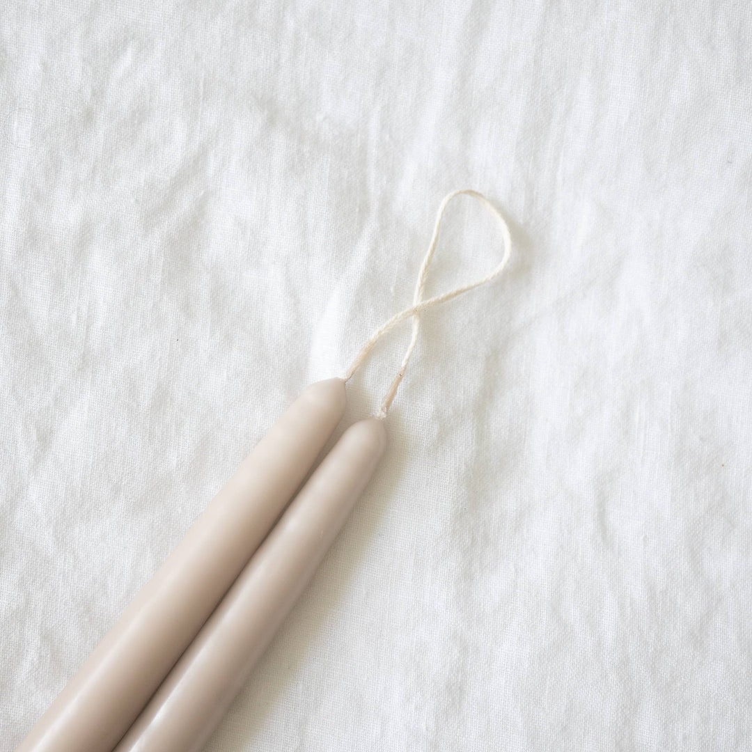 Set of 2 Taper Candles Oatmeal