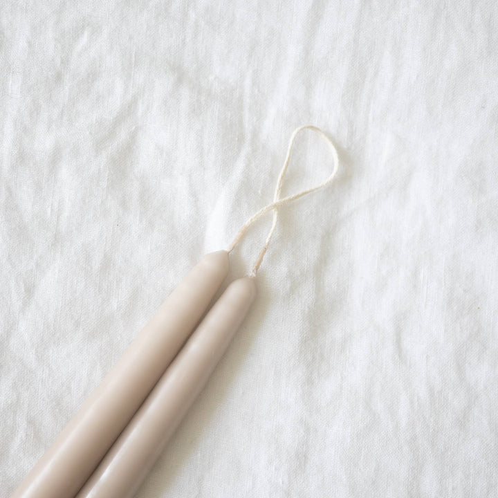 Set of 2 Taper Candles Oatmeal