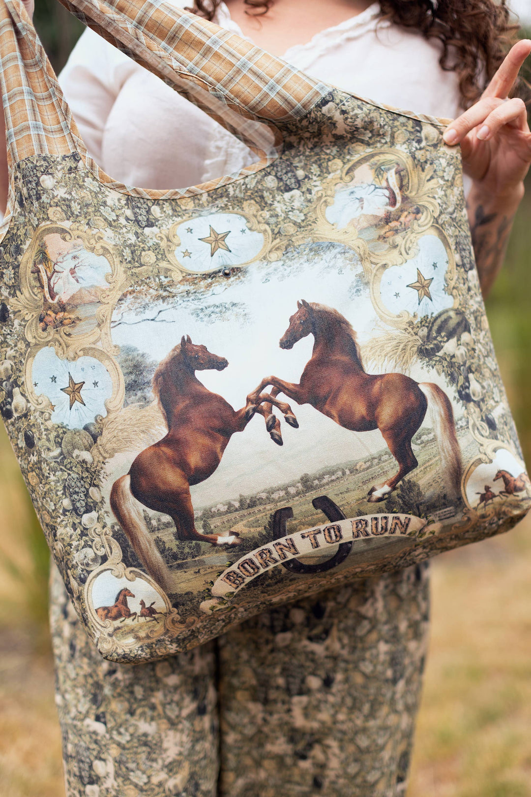 Born To Run Linen Tote Bag