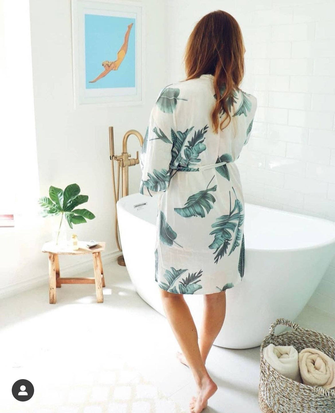 Palm Kimono Robe Style with Pockets