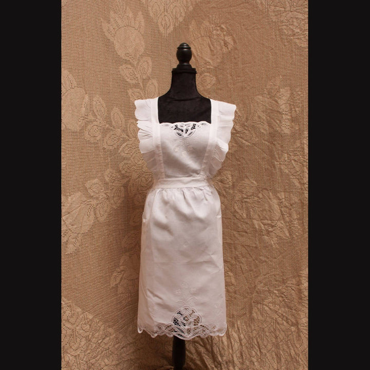 Eastern Sunrise Lace And Linens Inc. - Apron Pinafore Battenburg Lace & Hand Embroider Tulip Cotton