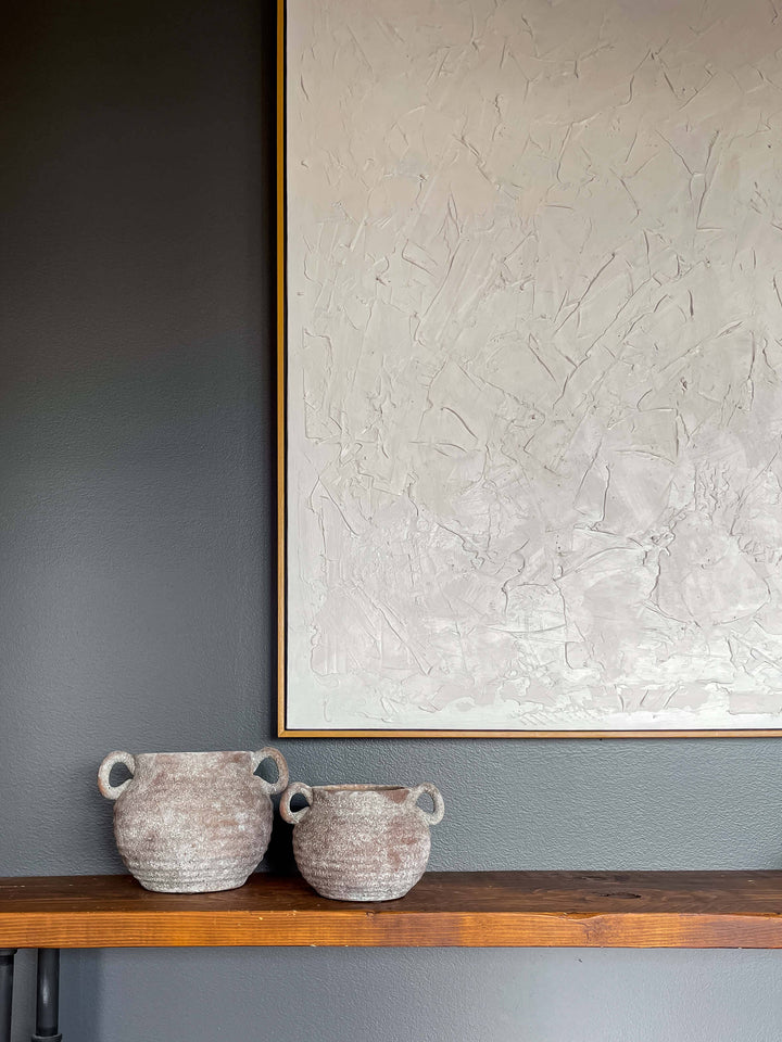 Brown Ceramic Vessel with Handles