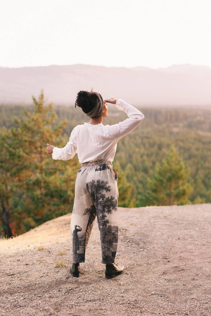 Market of Stars (Worldwide) - Still I Rise Linen Cropped Artist Pant w/ Sunrise, Woman