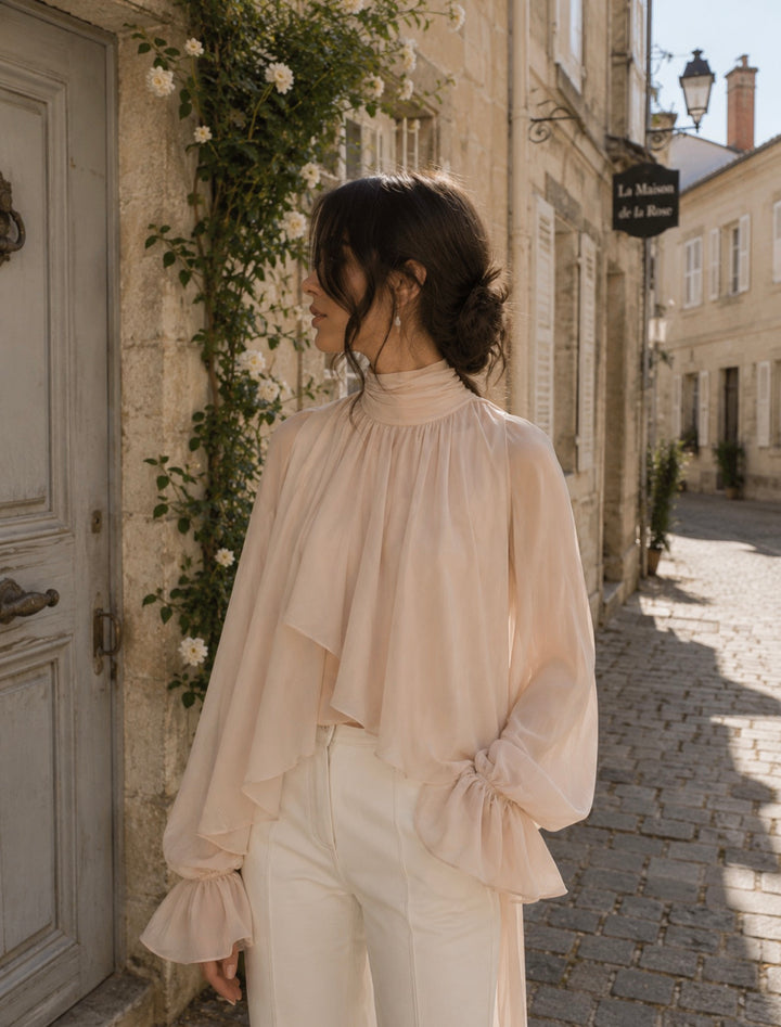 Tea rose chiffon top