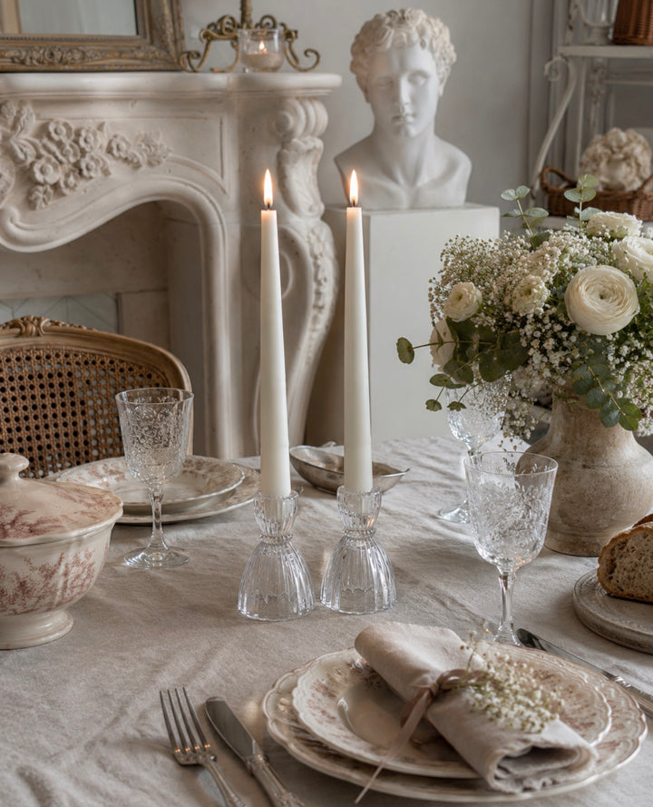 Crystal taper candle holder