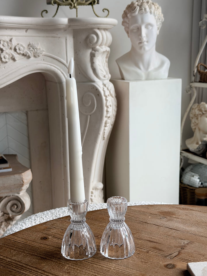 Crystal taper candle holder