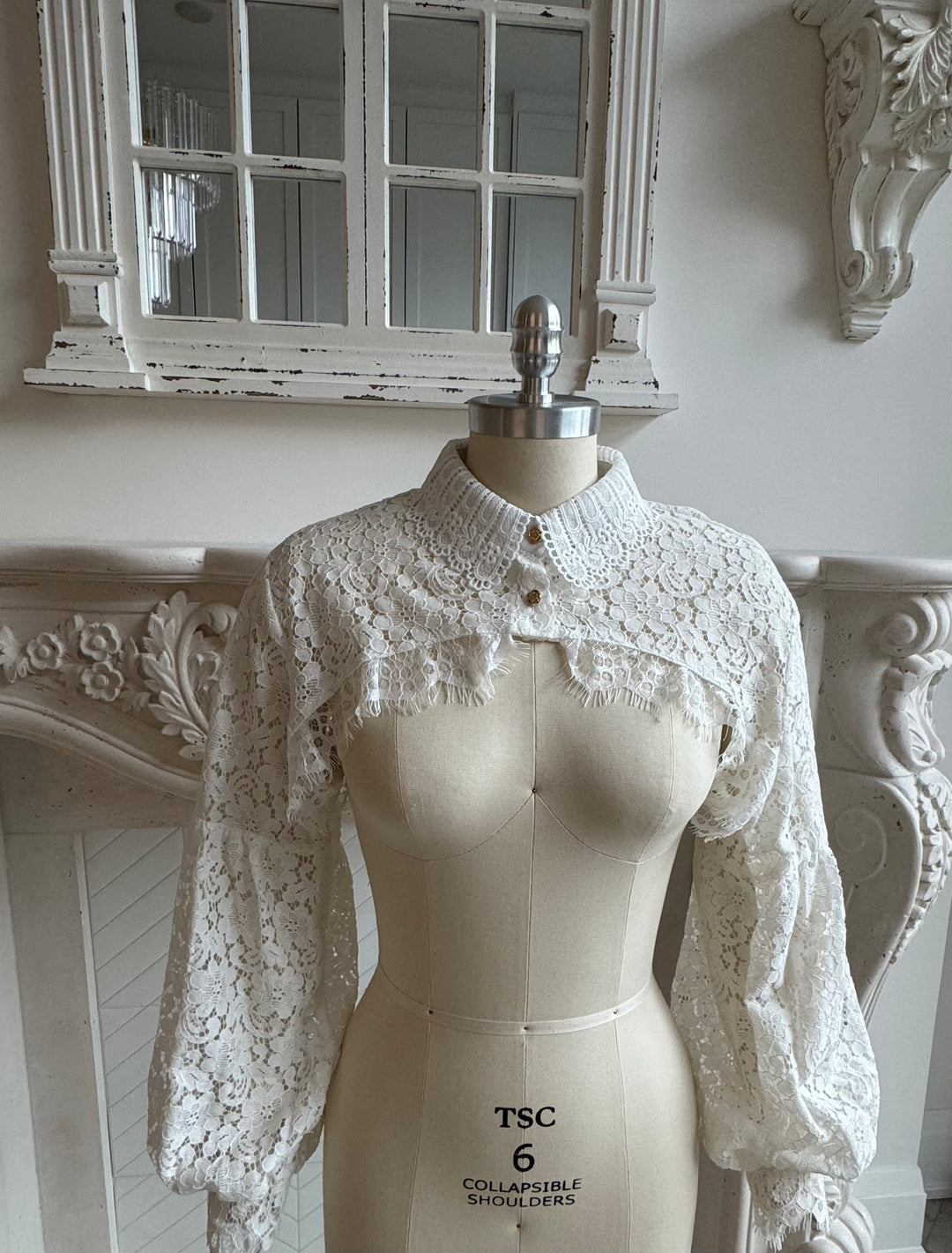 White Lace Micro Blouse Shrug