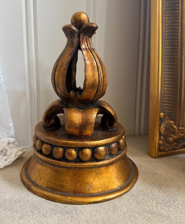 Antique Gold Ornate Pillar Candle Wall Shelf