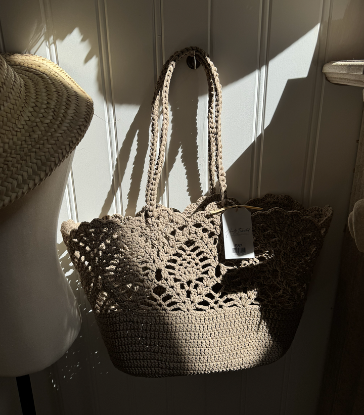 Taupe Crochet Tote