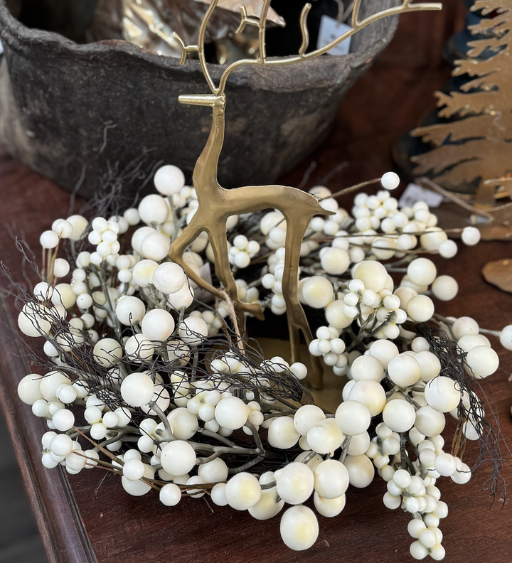 White Berry Wreath 14"