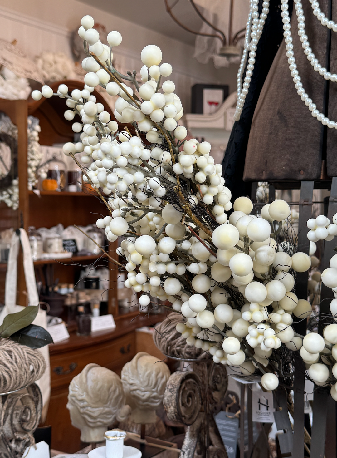 White Berry Stem 34"