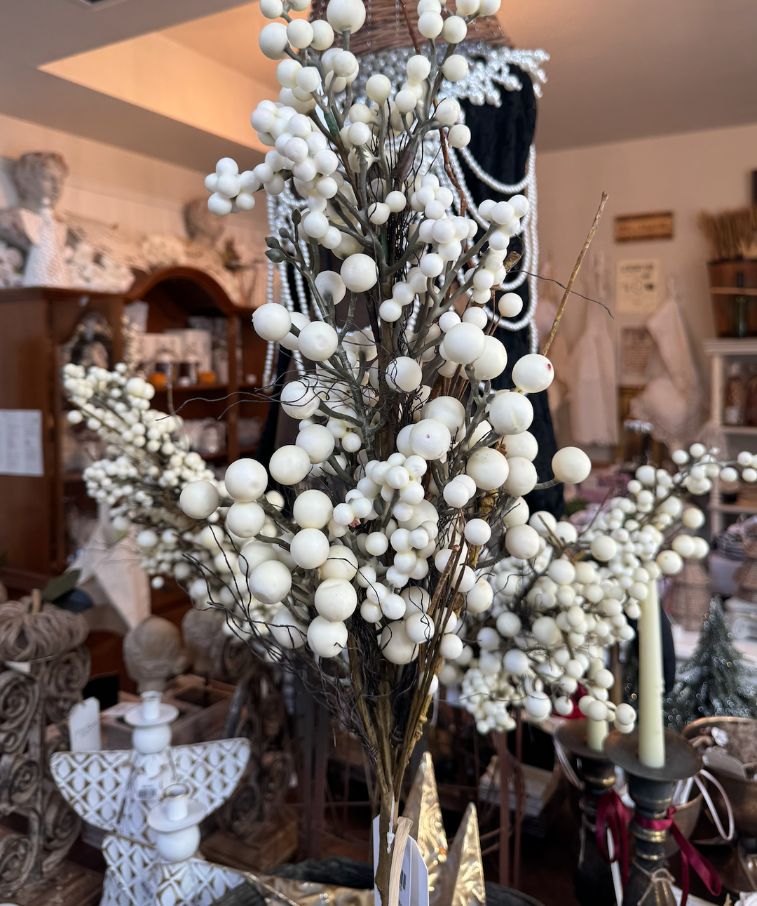 White Berry Stem 34"