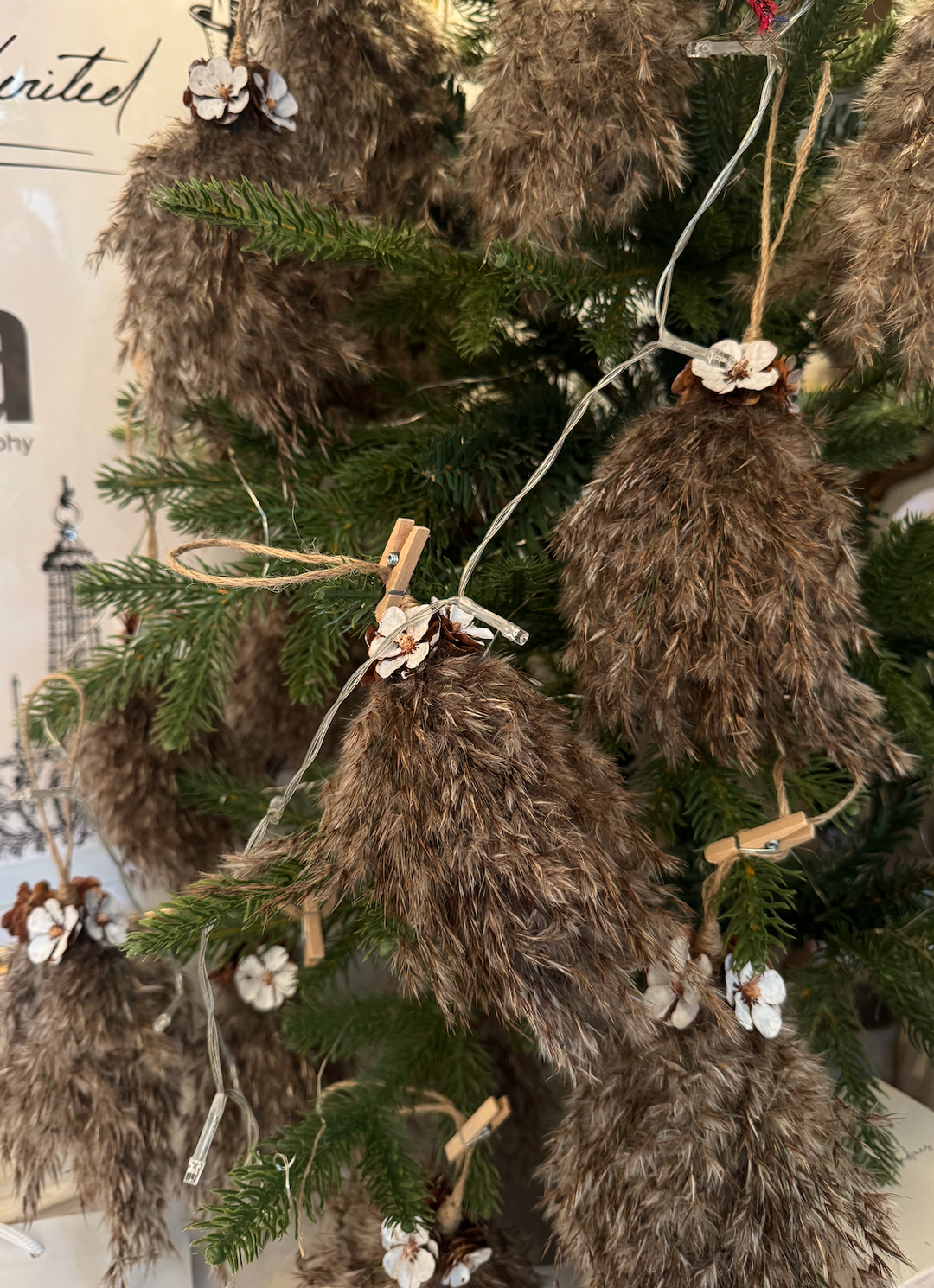 Real Pampas Tree Ornament