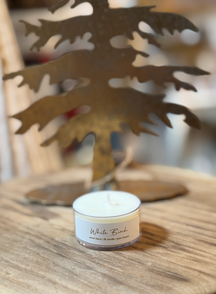 Pack of 4 White Birch Tealights