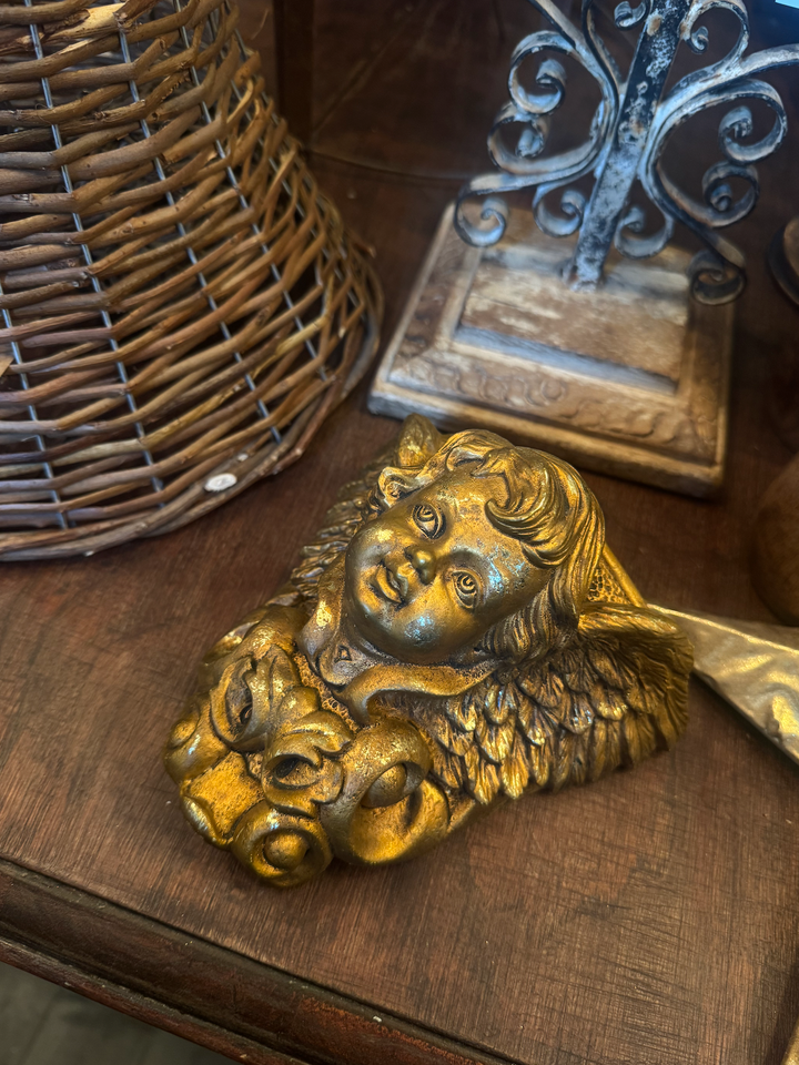 Golden Angel Ornate Wall Candleholder