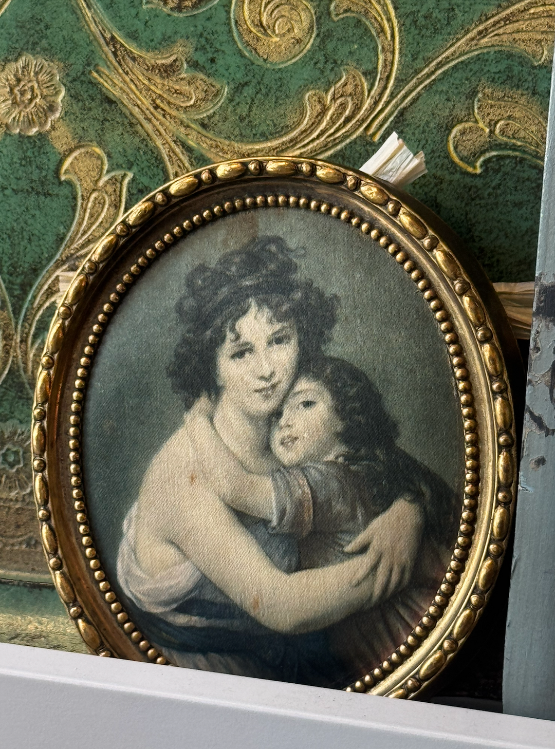 Nice, France Antique Plaque Mother Daughter