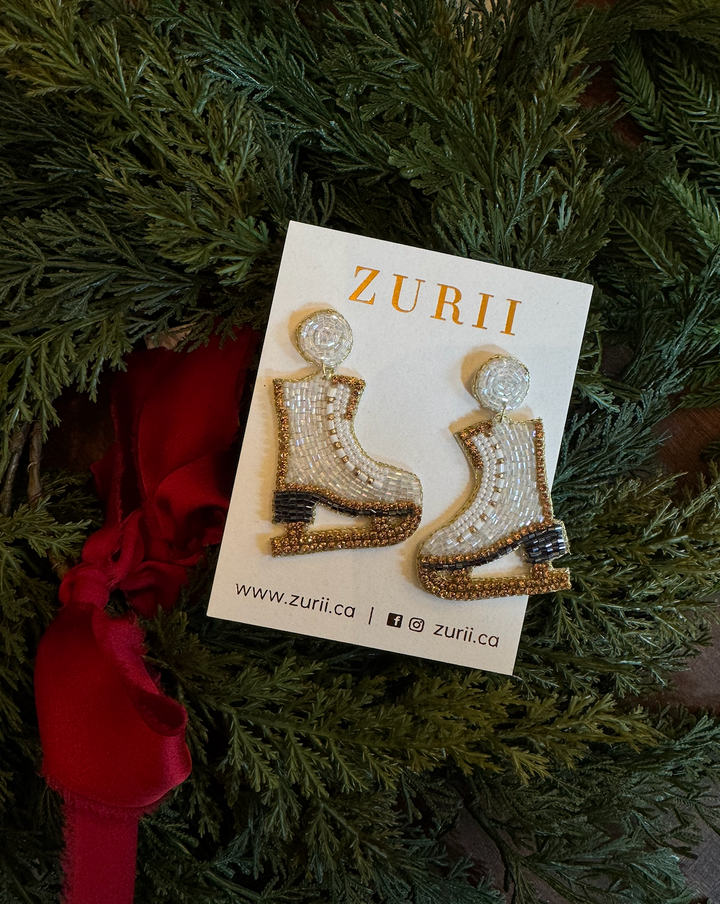Zurii Hand Beaded Skates Earrings