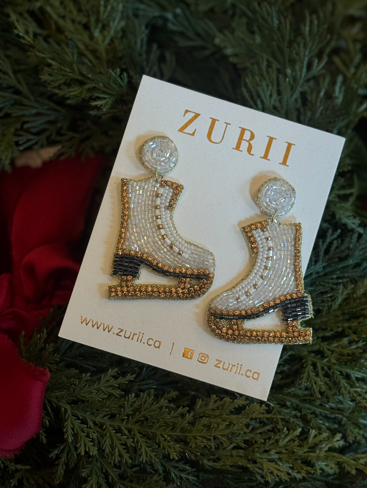 Zurii Hand Beaded Skates Earrings