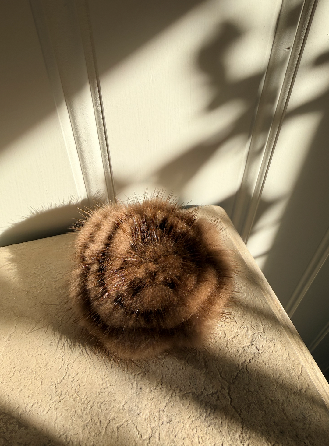 Fur Brooch Brown Chanel Camellia