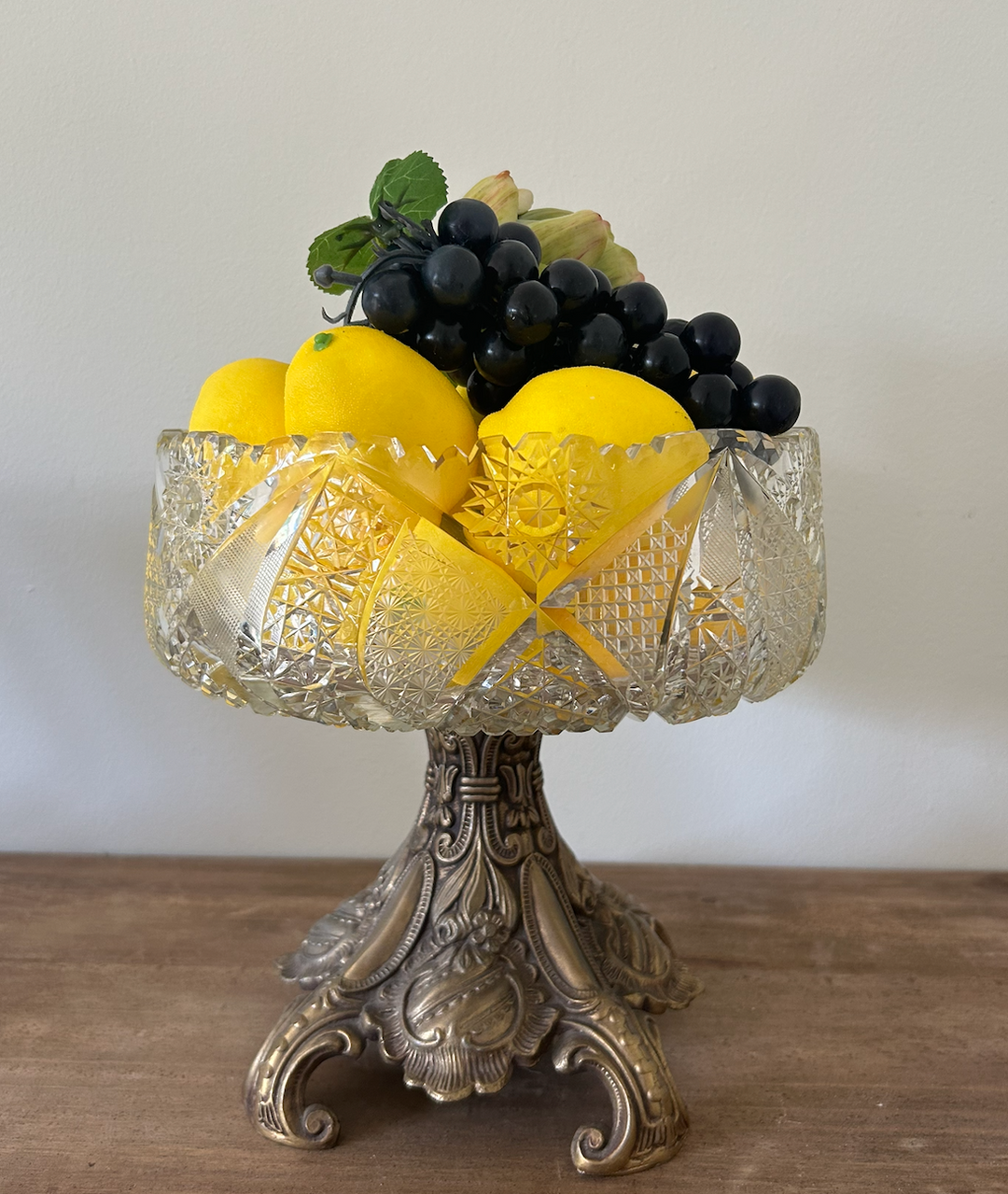 Hollywood Regency Crystal Compote Pair