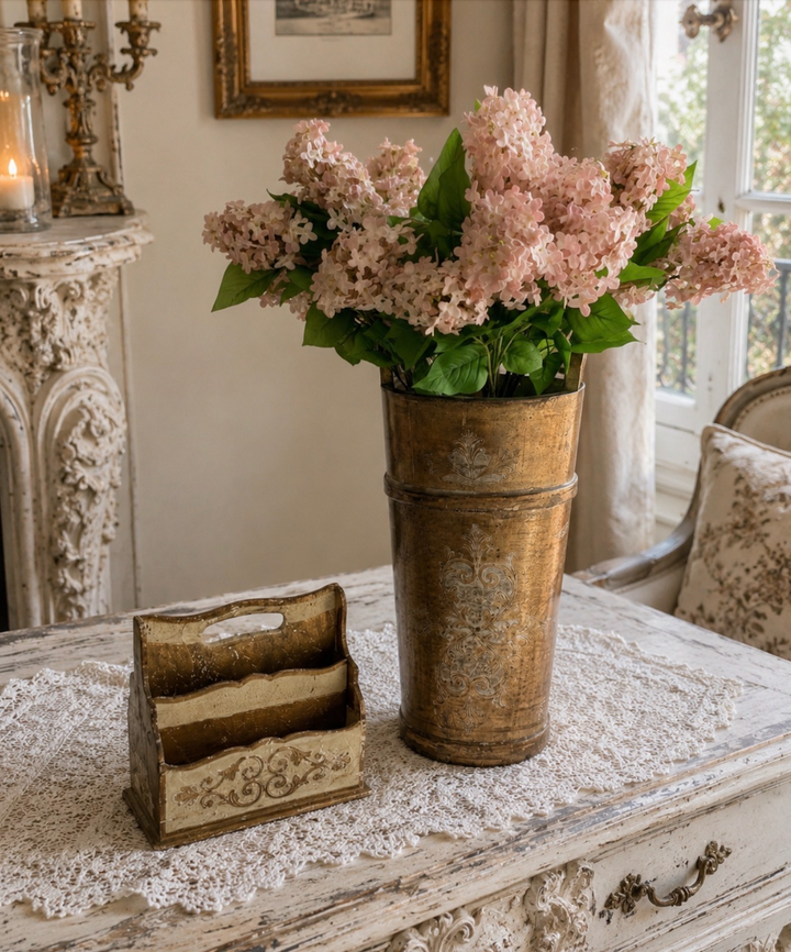 Florentine Tole Vessel & Letter Holder