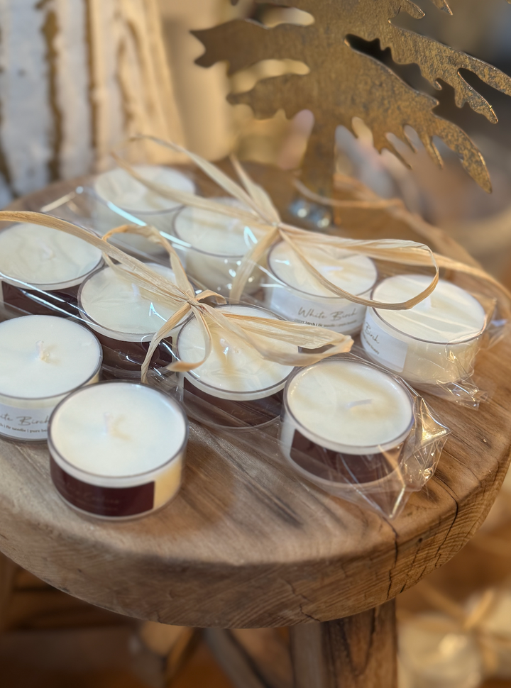 Pack of 4 White Birch Tealights