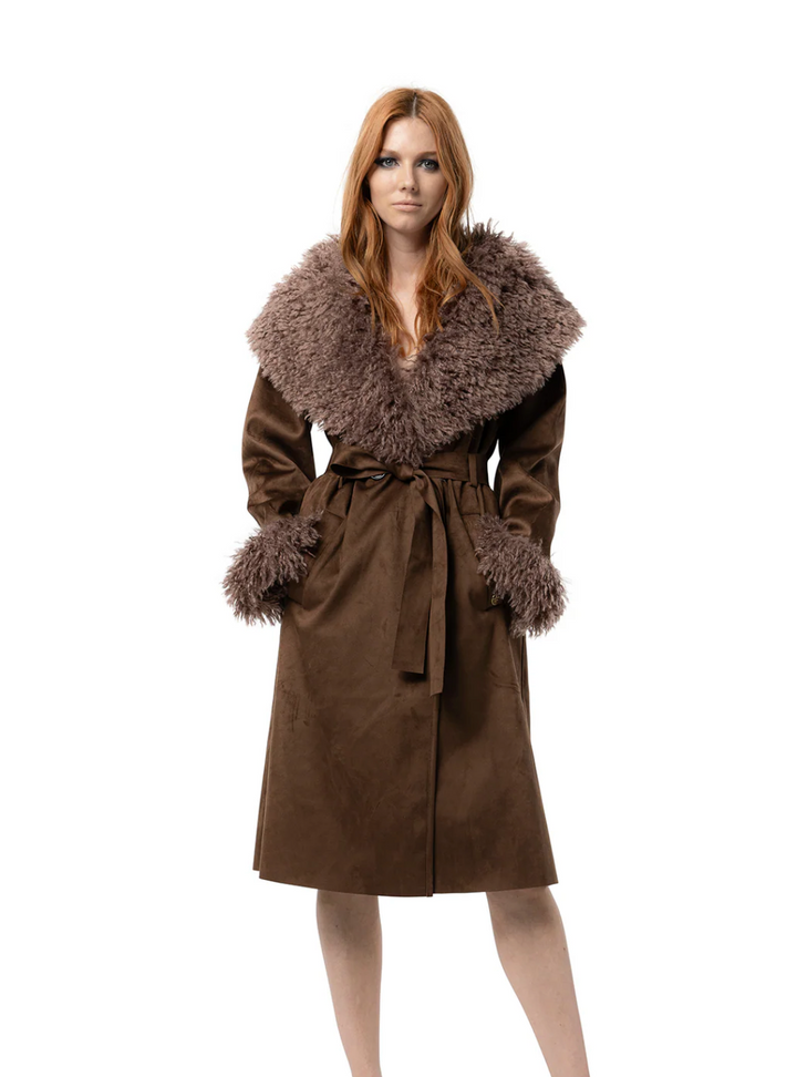 Freed Faux Suede Coat Kenzie Pecan S/M