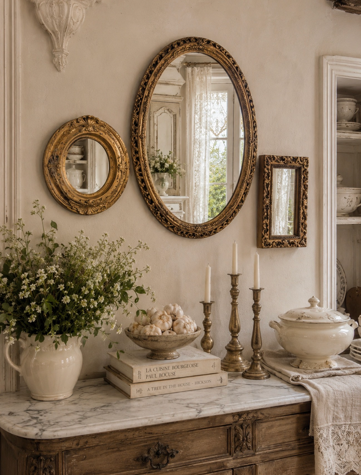 Set of 3 Gilded Mirrors