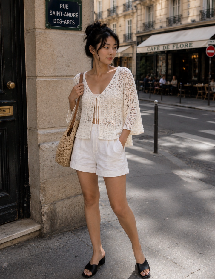 Tie-Front Knit Cardigan