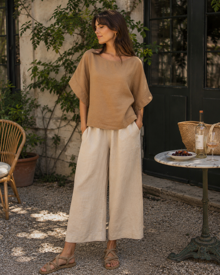 High Waisted Linen Pants