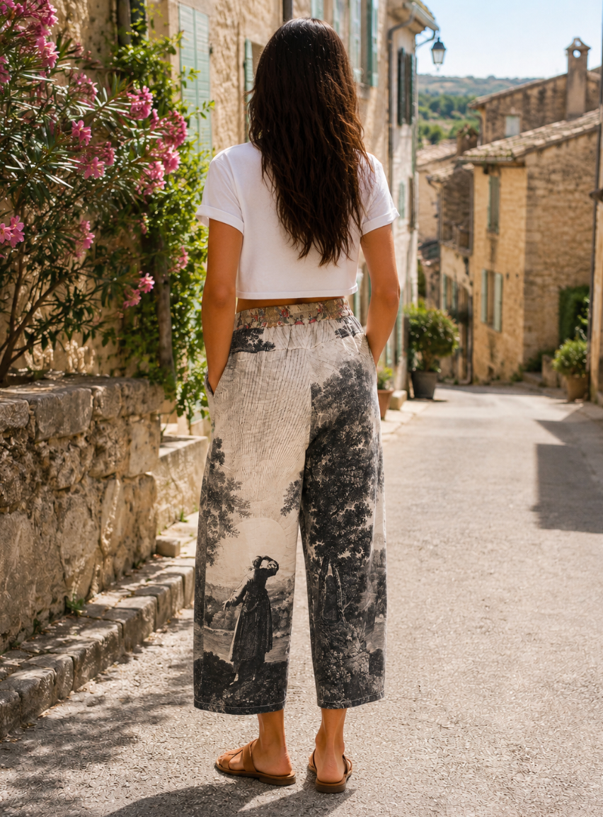 Linen Cropped Artist Pant
