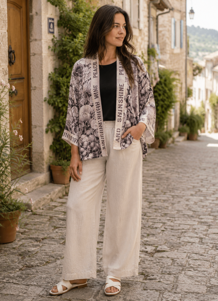 Peace Wine & Sunshine Duster Cropped