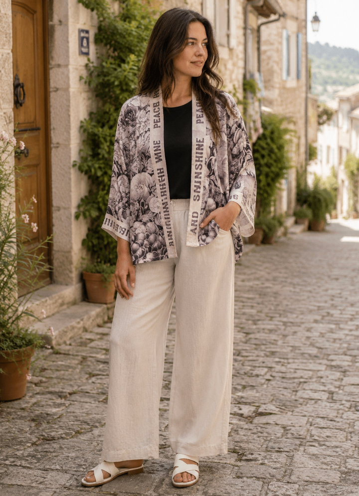 Peace Wine & Sunshine Duster Cropped