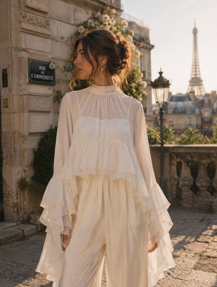 Chiffon Ruffle Blouse