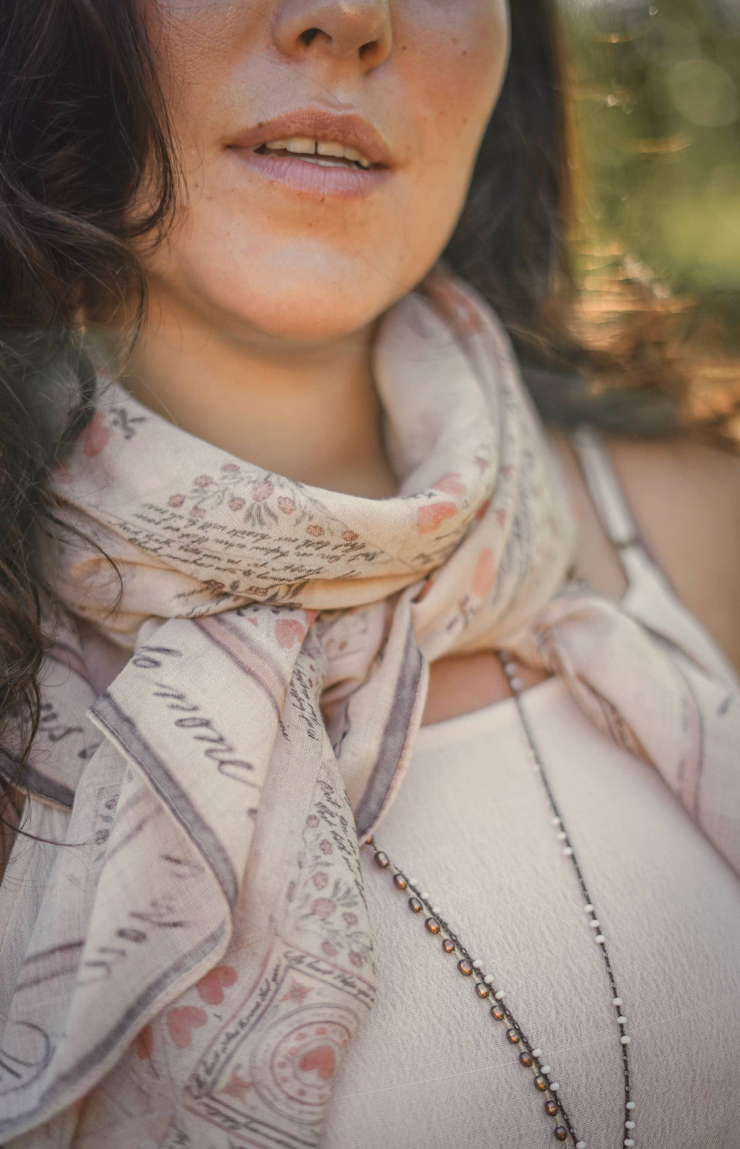 Market of Stars (Worldwide) - Love Story Heart Print Artisan Scarf