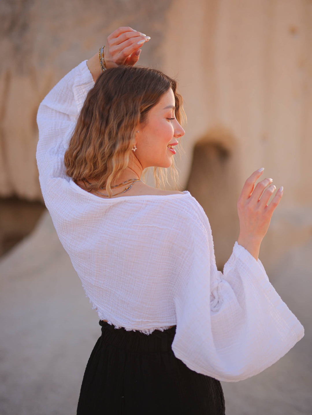 Moa - Black Off Shoulder Crop Top Blouse