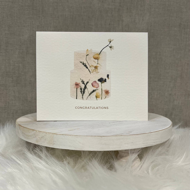 Paper Kuts - Floral Wedding Cake - Congrats Card, Includes Kraft Envelope