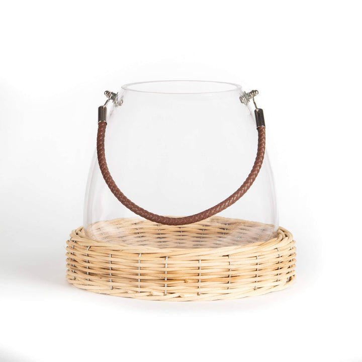 Glass Jar on Willow Base with Handle