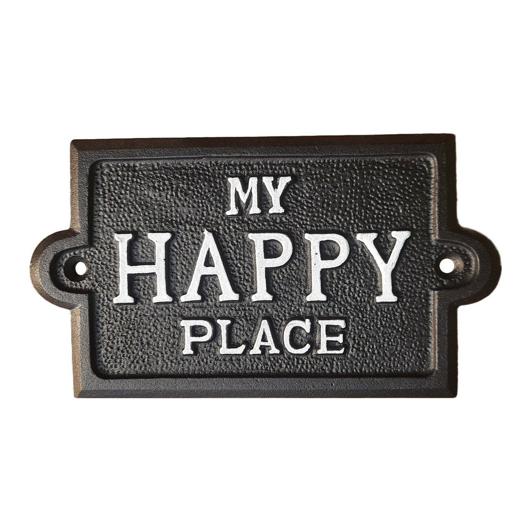 NACH - Sign "My Happy Place" Black
