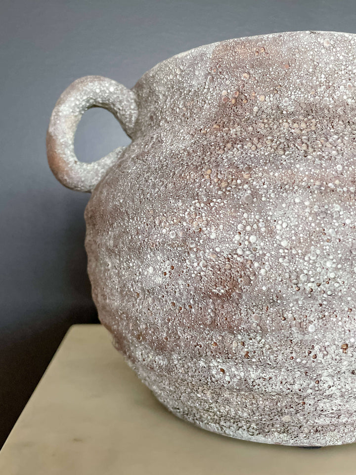 Brown Ceramic Vessel with Handles