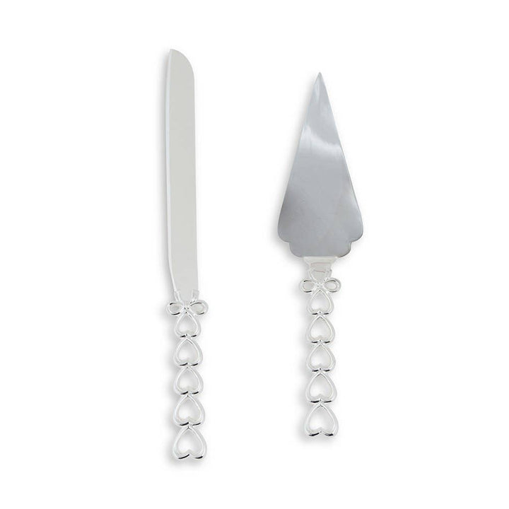 Weddingstar Inc. - Silver Plated Stacked Hearts Cake Serving Set
