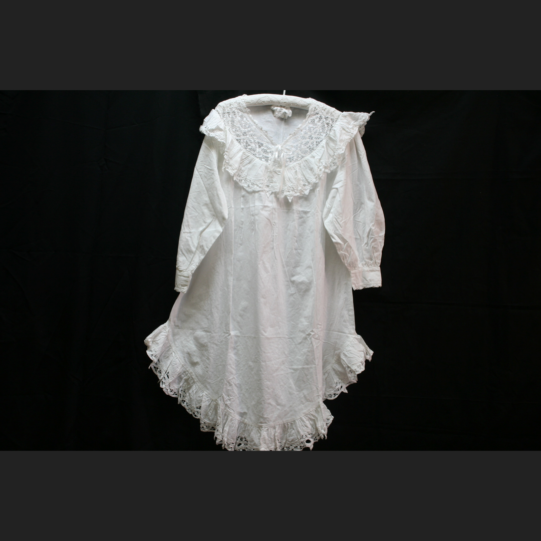 Eastern Sunrise Lace And Linens Inc. - Poets Night Gown Battenburg Lace & Ruffle Cotton Romance S+M