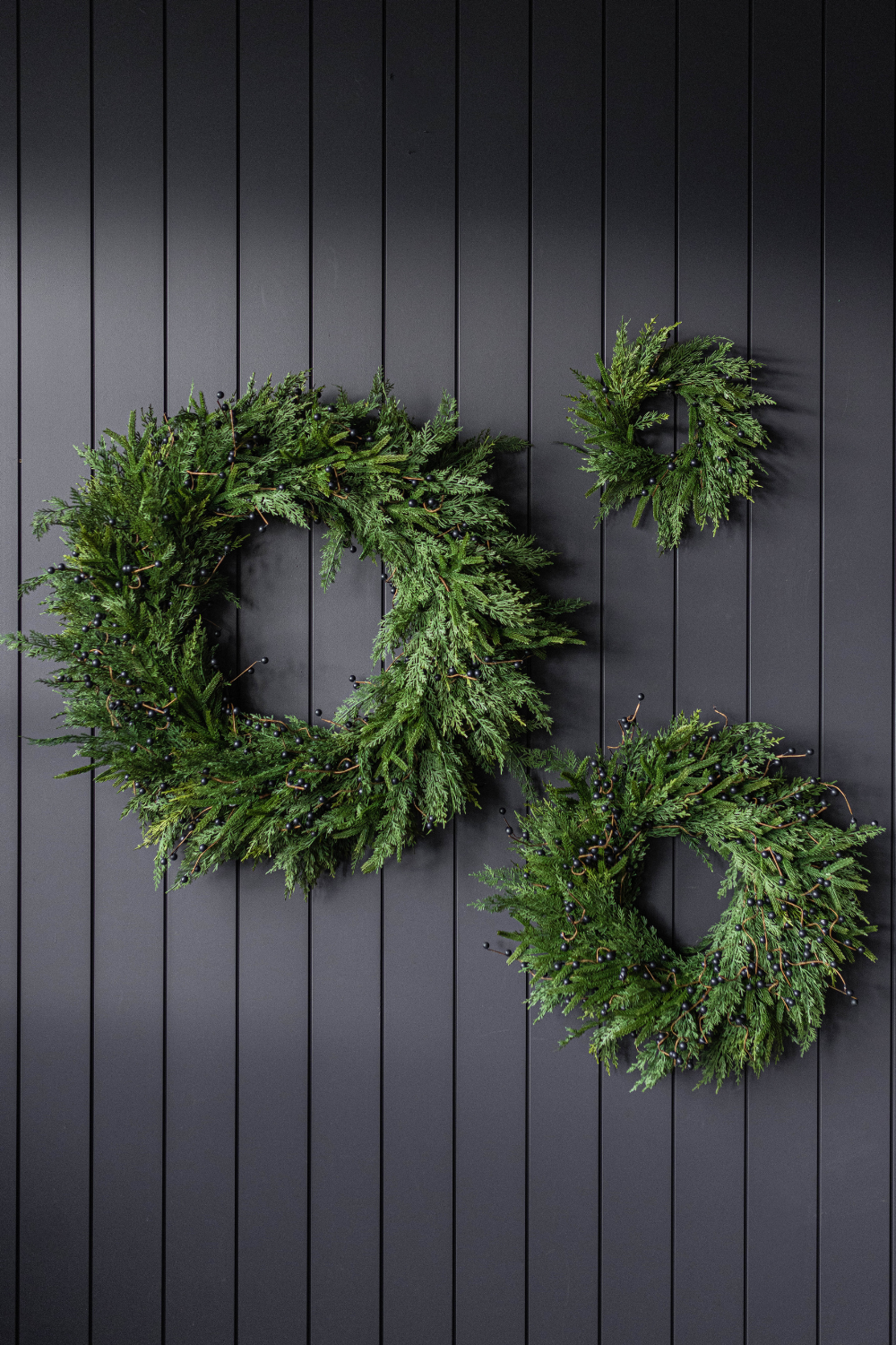 Luxe B Co - Navy Plum Berry Norfolk Cypress Real Touch Wreath - 14"