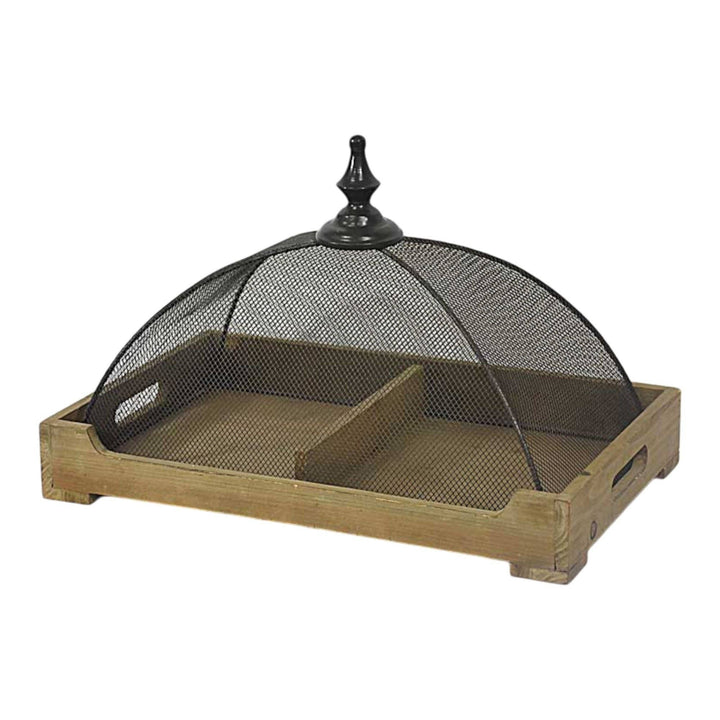 Wooden Tray with Finial Cover