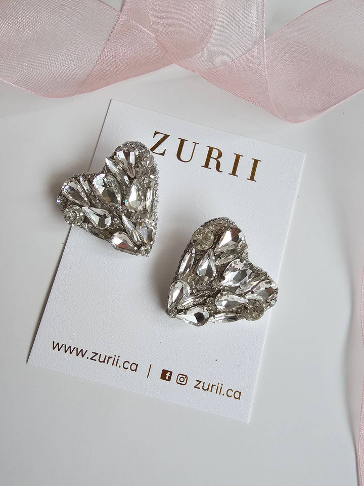 Zurii.ca - Heart stud- Silver