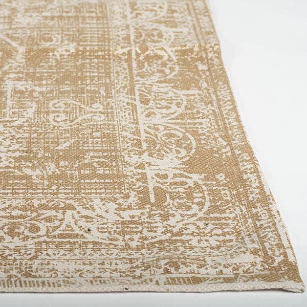 4' x 6' Printed Cotton Rug, Beige