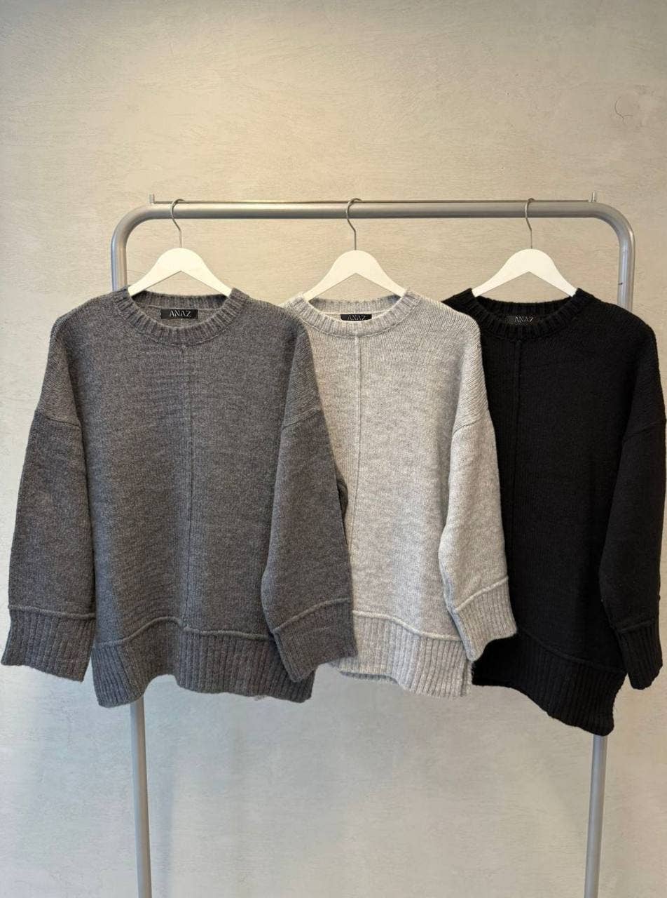 Anaz -  Center Seam Slouchy Crew